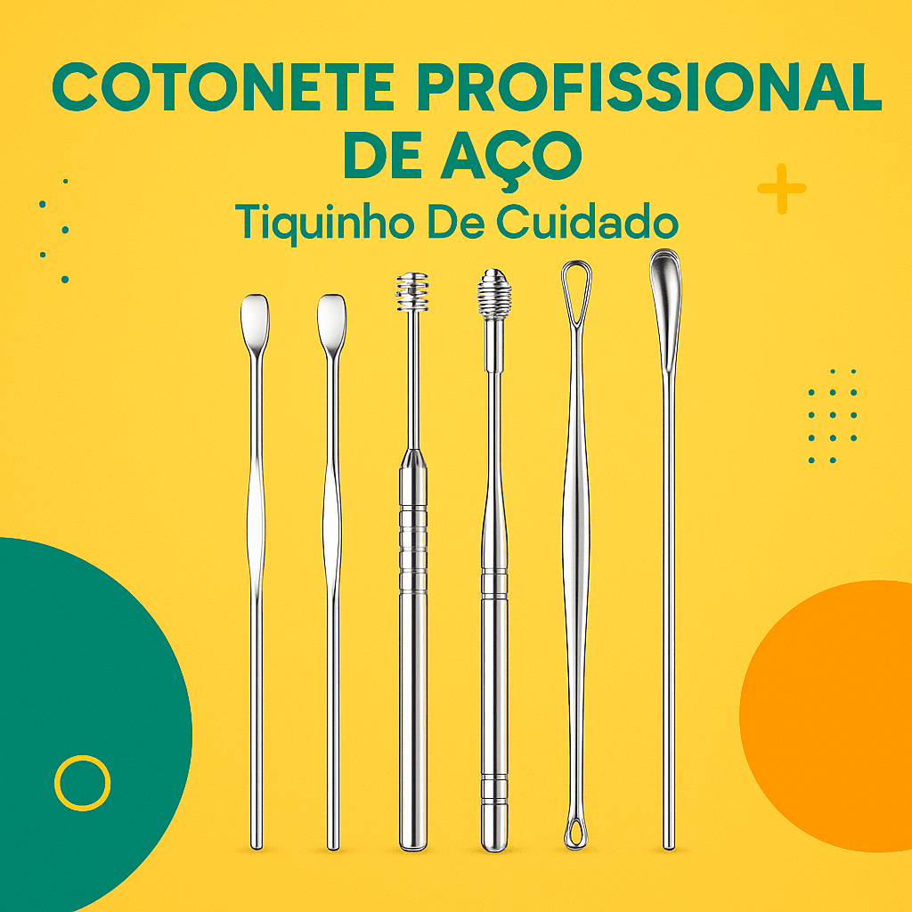 Cotonete Profissional De Aço - Tiquinho De Cuidado - Tiquinho De Cada