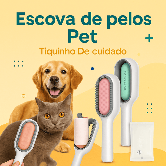 Escova De Pelos Pet - Tiquinho De Cuidado - Tiquinho De Cada